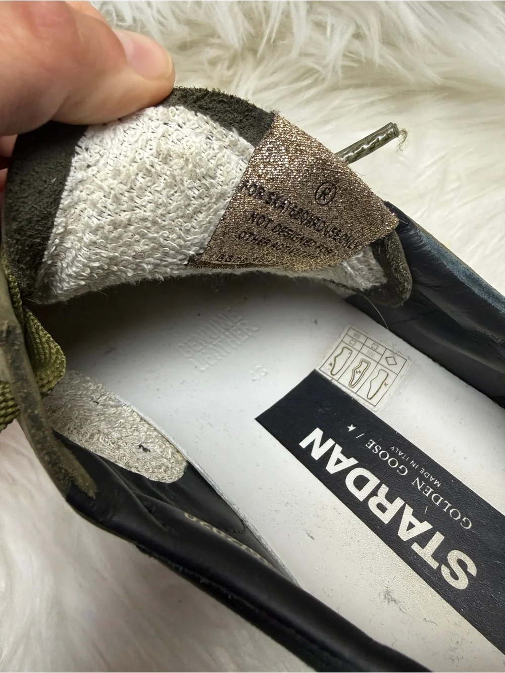 Golden Goose STARDAN Olive Green & Black Men's Low-Top Sneakers with box